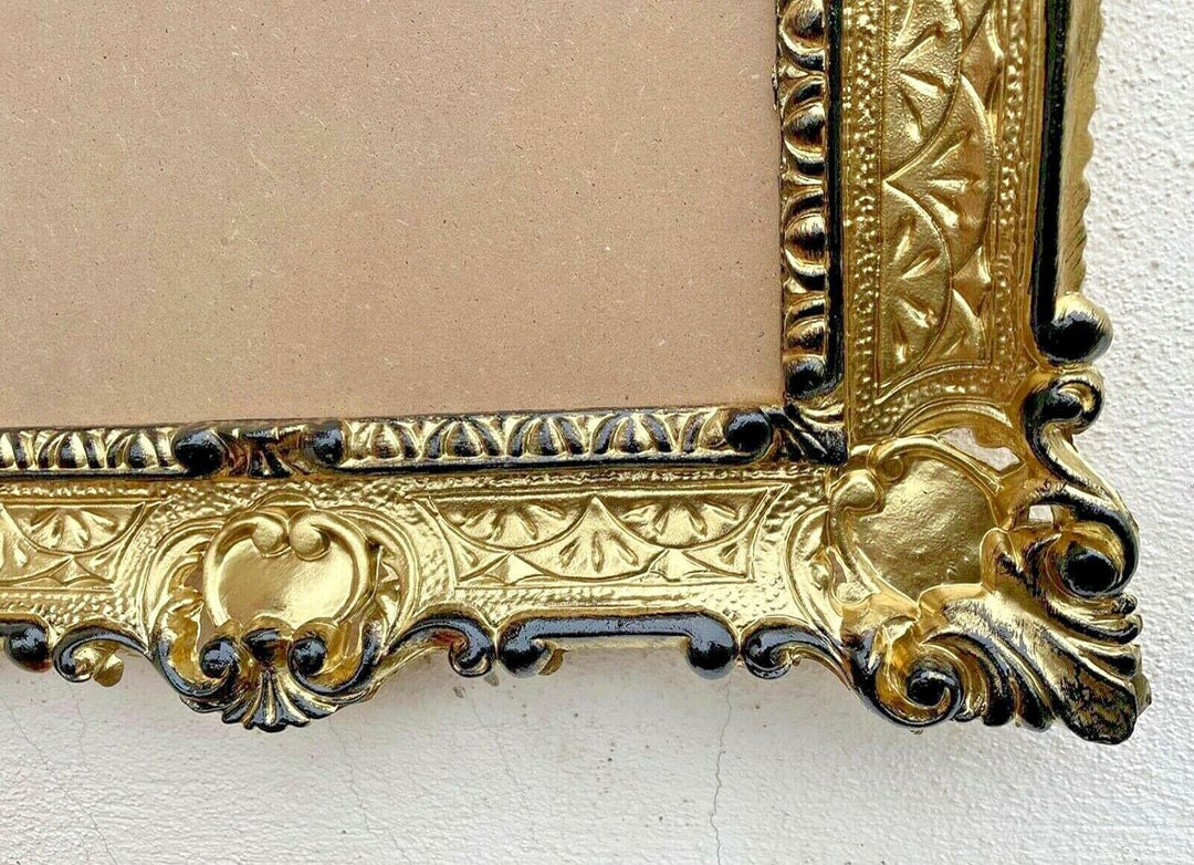Wandspiegel Gold Schwarz Barock 57x47cm Prunk Spiegel Badspiegel Flurspiegel Antik Spiegel 3049A.S N