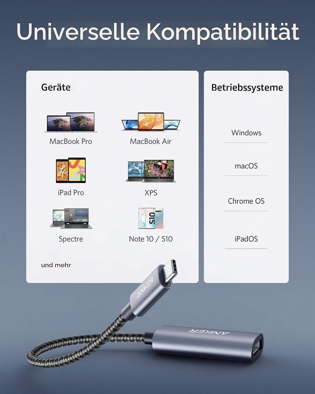 Anker PowerExpand USB-C auf DisplayPort Adapter, Aluminium USB-C Hub mit 4K@60Hz, für Homeoffice, ko