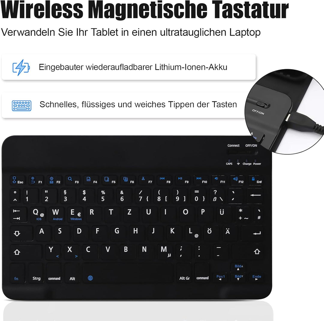 Für Samsung Tablet A9 Plus Tastatur -Für Galaxy Tab A9 Plus Hülle mit Tastatur, (Deutsches) Tastatur