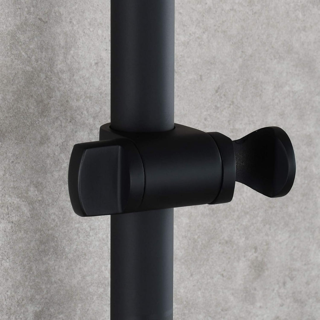 Tecmolog Duschkopfhalterung 25mm Edelstahl Brausehalterung Verstellbar für Duschstange Schwarz, ST35
