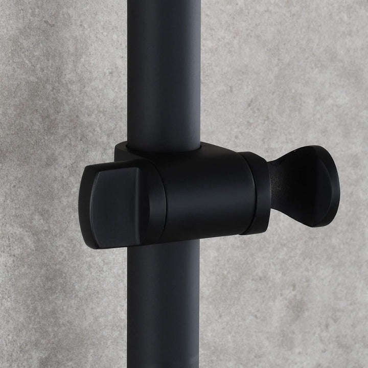 Tecmolog Duschkopfhalterung 25mm Edelstahl Brausehalterung Verstellbar für Duschstange Schwarz, ST35