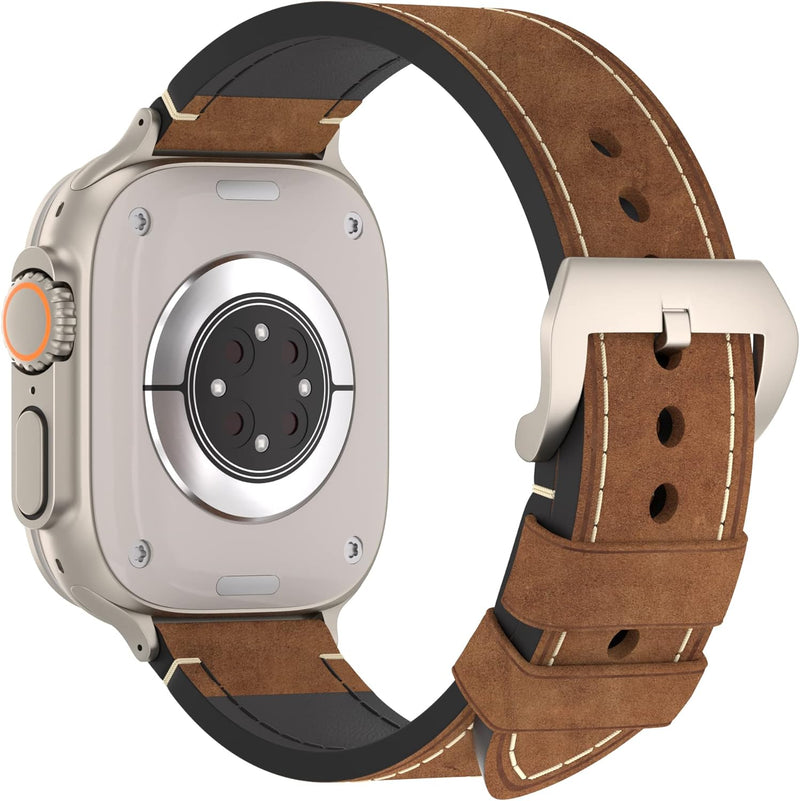 Arktis Lederarmband kompatibel mit Apple Watch Ultra 1, 2 mit 49 mm PALERMO GRANDE Ersatzarmband (Vi