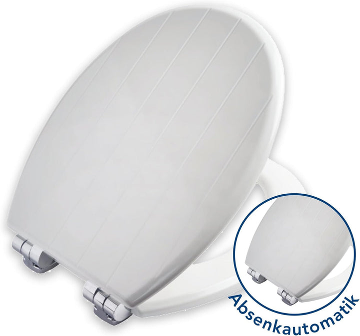 BEMIS Cottage weiss Formholzsitz mit Absenkautomatik | WC-Sitz löst sich nicht | Ultra-Fix Bodenbefe