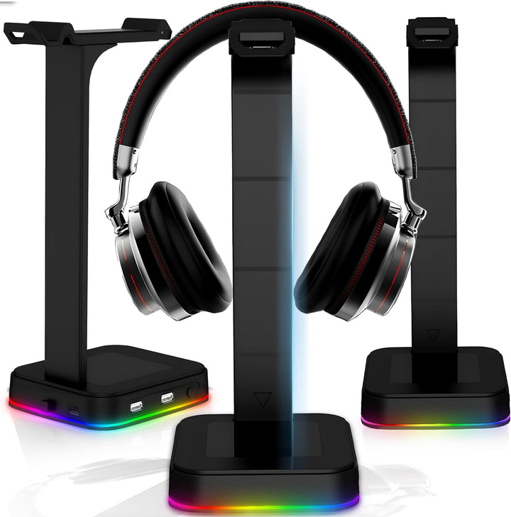 Retoo Headset Halterung Kopfhörer Ständer RGB Universal HUB USB Halter für Over Ear Kopfhörer Gaming