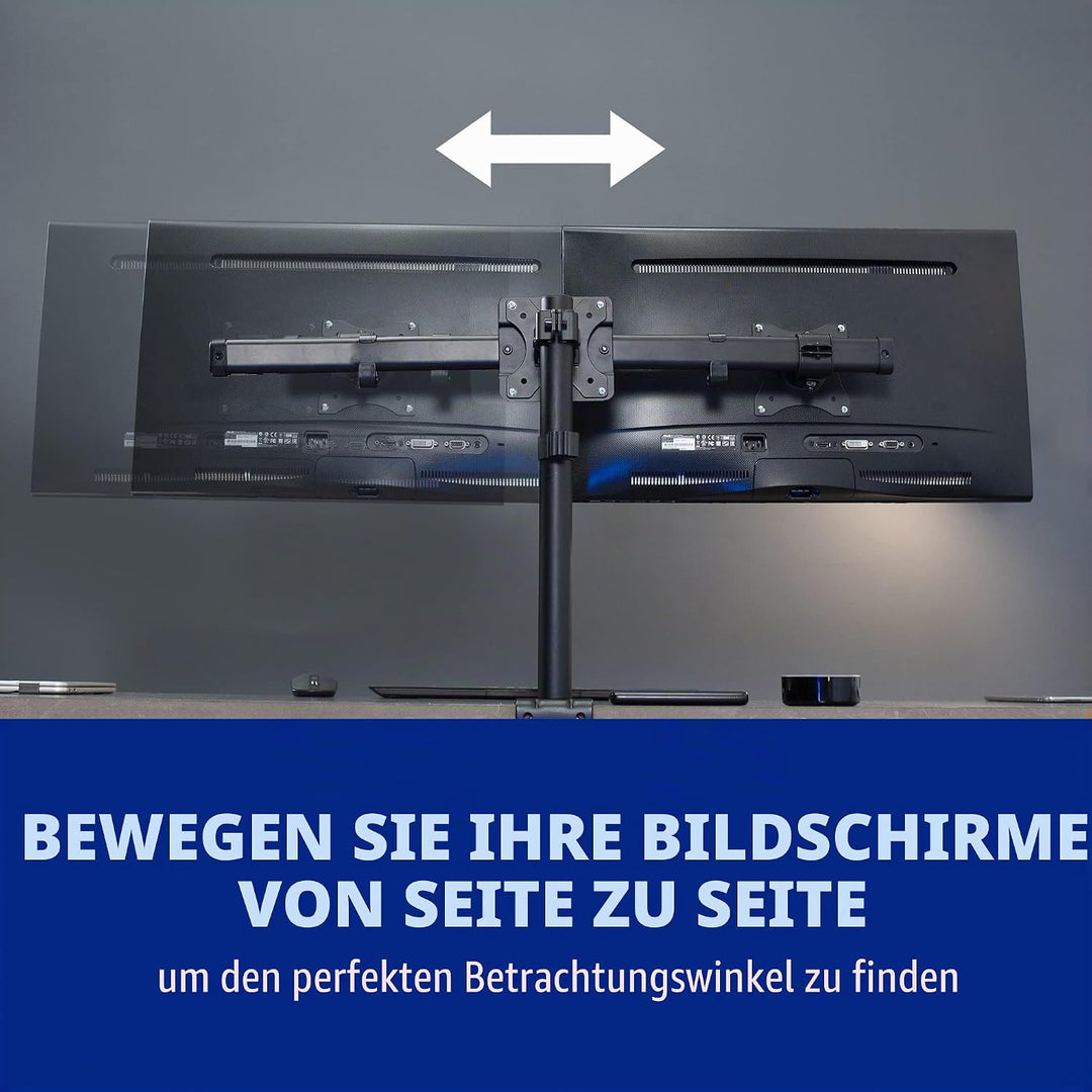 VIVO Dual-VESA-Halterungsadapter, horizontale Montagehalterung für 2 Monitor-Bildschirme bis 68,6 cm