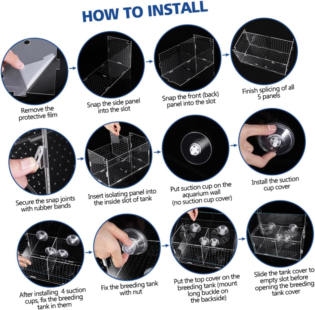 POPETPOP Fisch Isolation Box - Acryl Fischzuchtbox Fisch Züchter Box mit 4 Saugnäpfen für Babyfische