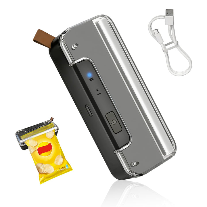Mini Folienschweissgerät, 2 in 1 Bag Sealer mit Cutter, 2-Stufen Siegelung, Wiederaufladbar, Auto-Of