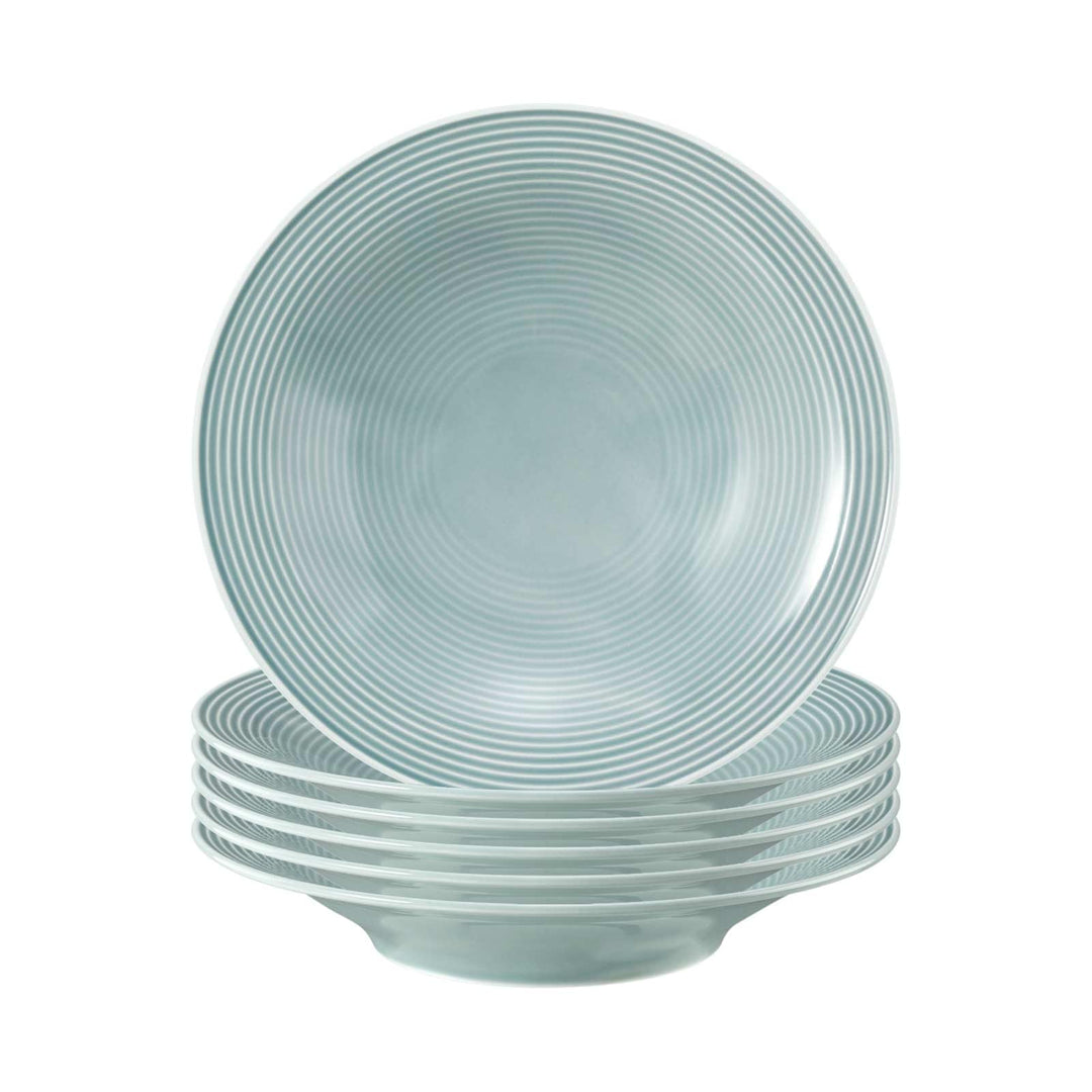 Seltmann Weiden Beat Color Glaze Suppenteller 6er Set, ø 22,5 cm, Tiefer runder Teller mit Rillenrel