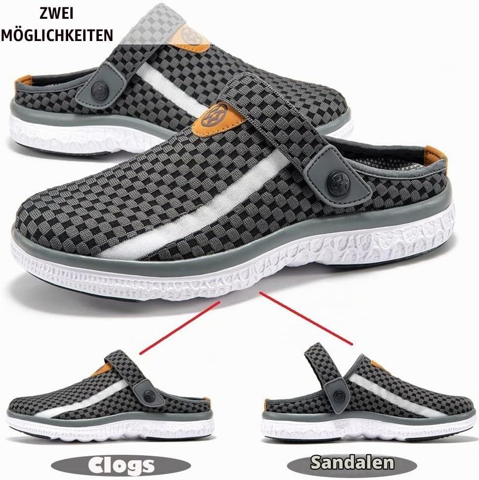 Unisex Clogs Hausschuhe Atmungsaktiv Mesh Pantoletten Sommer Beach Freizeit Schuhe rutschfest Weiche