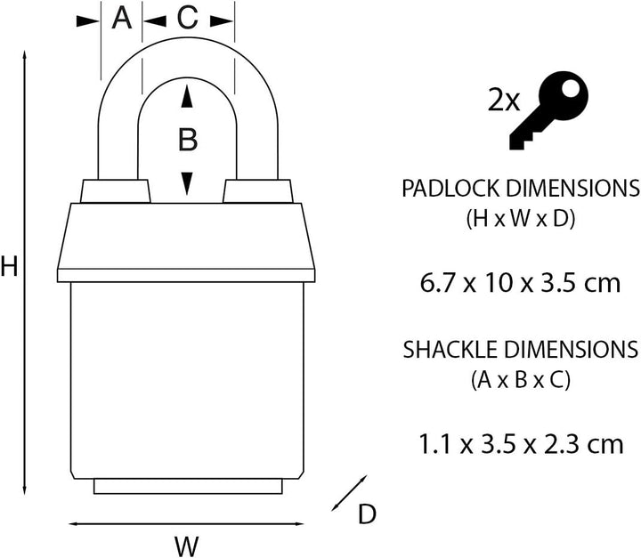 MASTER LOCK Hochsicherheits Wetterfest Padlock [Schlüssel] [Aussenbereiche] [CEN Insurance Approved]
