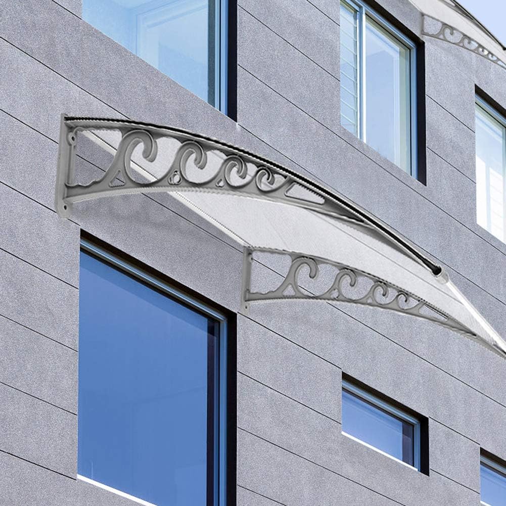 Vordach für Tür, Haustür, Polycarbonat, 80 x 120 x 23 cm 80*120*23 cm, 80*120*23 cm