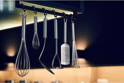 WMF Profi Plus Küchenhelfer Set 7-teilig, Ständer mit 6 Helfern, Schöpflöffel, Schaumlöffel, Wokwend