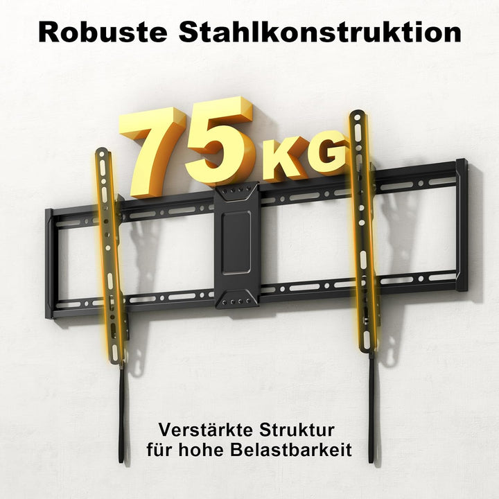 Universal TV-Wandhalterung 43-95 Zoll Neigbar - Flache TV Halterung bis 75kg, VESA 800x400 kompatibe