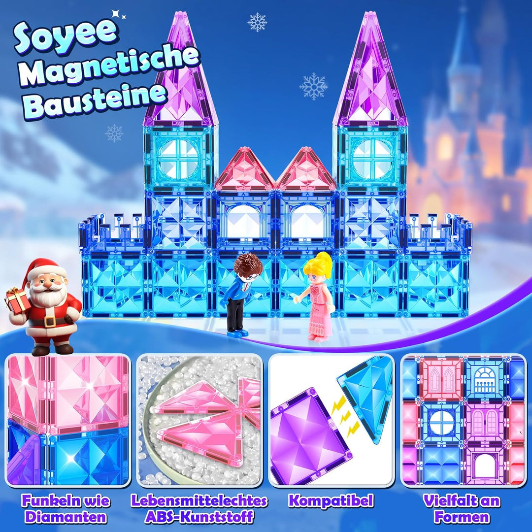 Magnetische Bausteine 58 Stück Magnetbausteine Magnetspielzeuge Kinderspielzeug Magnetblöcke Magnets