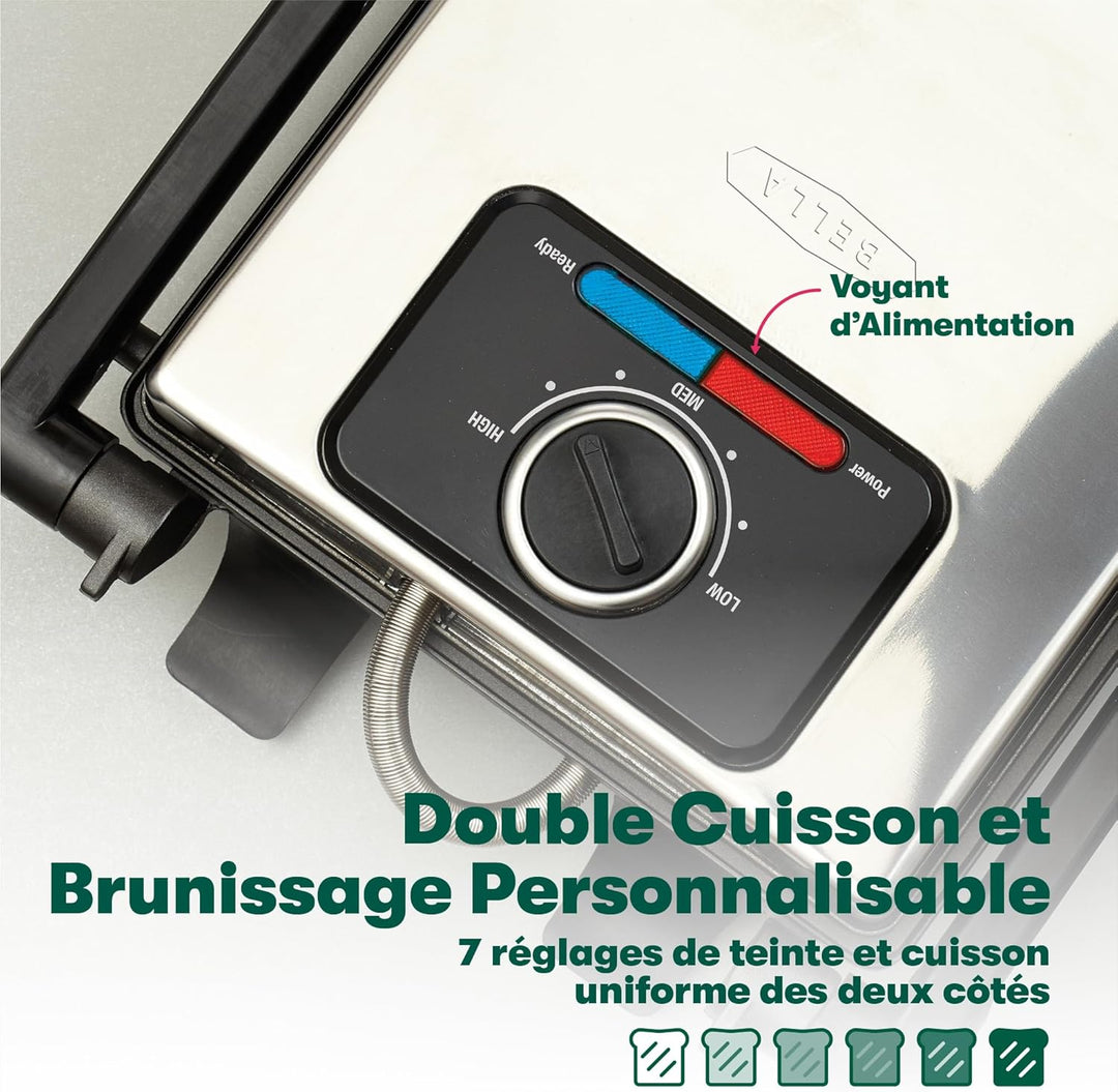 bella Panini-Presse, Sandwichmaker und elektrischer Indoor-Grill mit doppelten antihaftbeschichteten