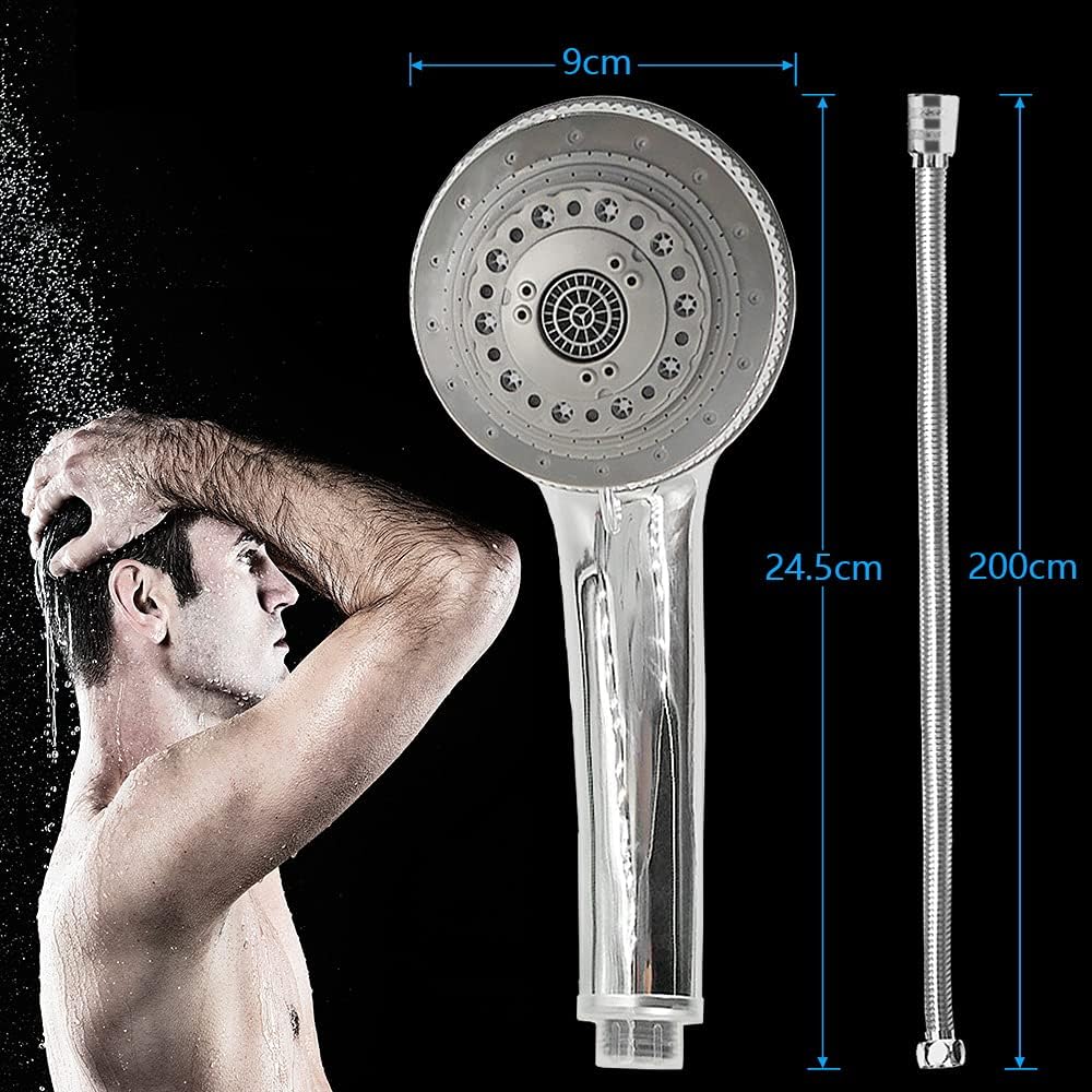 Lucksun Duschkopf und Schlauch, 7 Modi, grosse Luxus-Duschköpfe, mit Handbrause, Hochdruck-Duschkopf