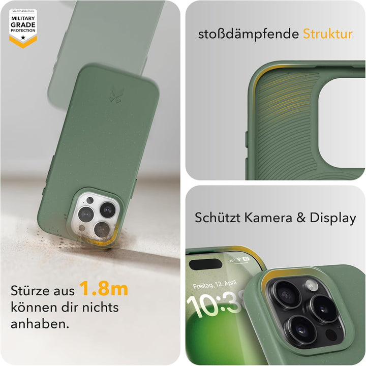 Woodcessories - BioCase, Magnetische Handyhülle für iPhone 15 Pro kompatibel mit MagSafe, Hülle mit