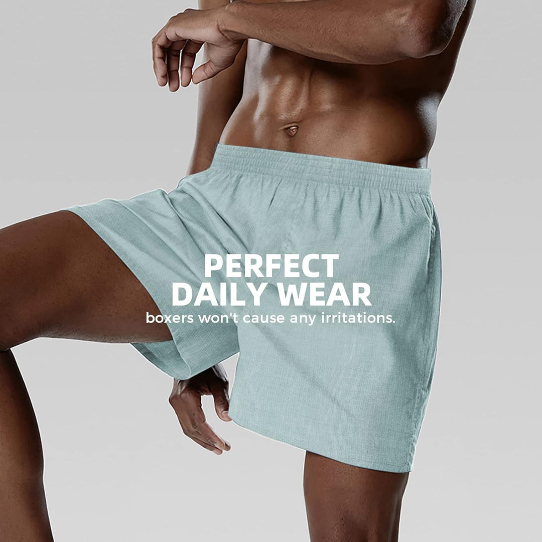 5Mayi Mens Boxers Shorts Multipack Woven Mens Underwear Pack Cotton Plaid Men's Boxers L B: Grüne 5e