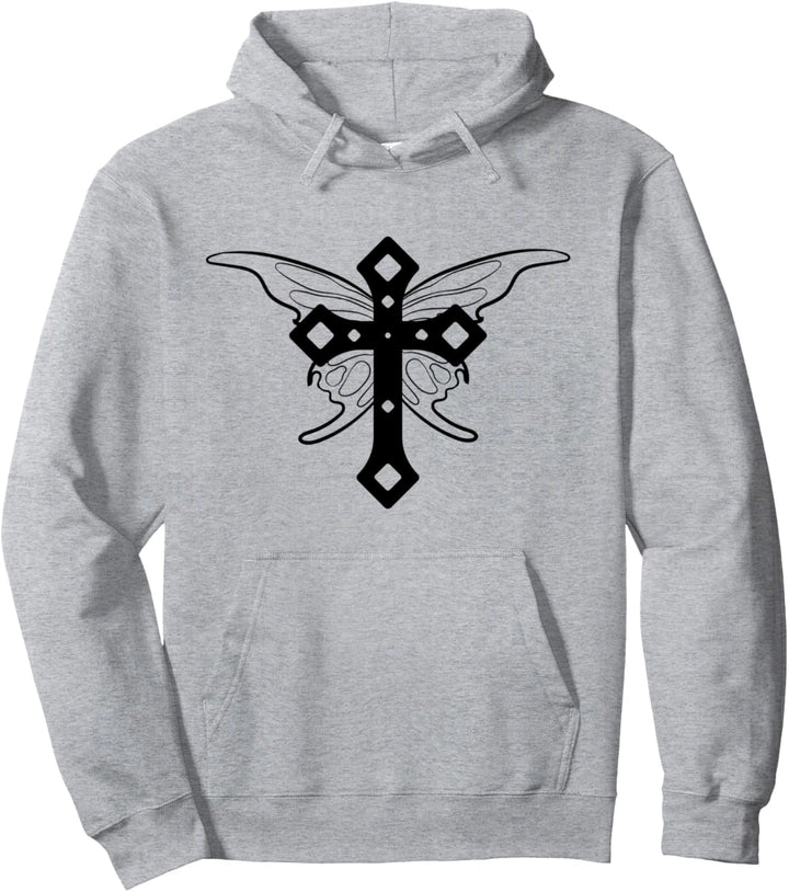 Fairycore Ästhetische Fee Christian Cross Soft Grunge Pullover Hoodie