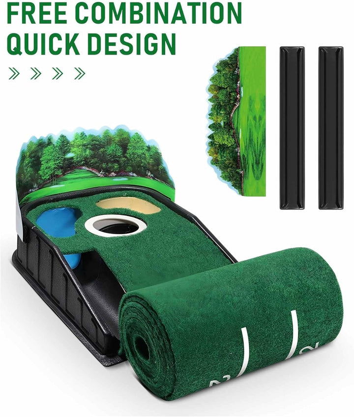 275x35CM Indoor-Golfmatte – Professioneller Übungsrasen für Zuhause, Büro und Garten | rutschfeste G