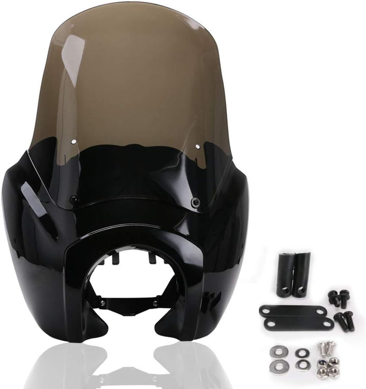 Smoke & Black Tall Verkleidung Windschutzscheibe Club Style Kit für Harley-Davidson Dyna, Super Glid