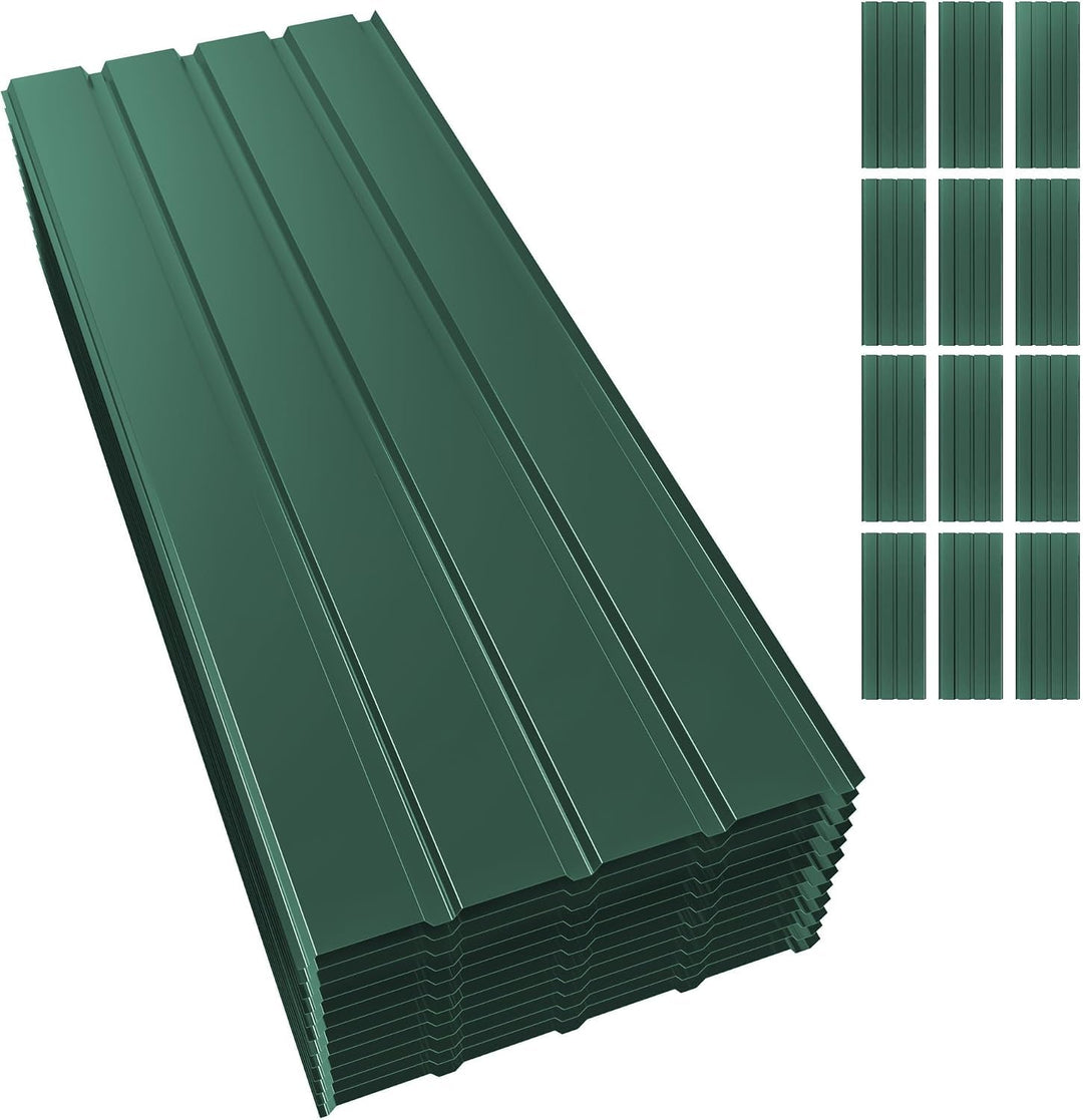 Mondeer Dachblech, Dachbleche Trapezblech, 12PCS Metall Dachdeckung Stahlblech Formblech Platten 115