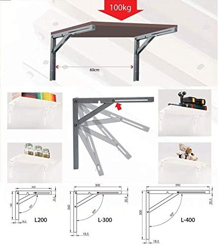 KOTARBAU 2 STK Klappkonsole 200/300 / 400 Halter Stahl Träger Wandhalter Klammern Winkelregal Regalt