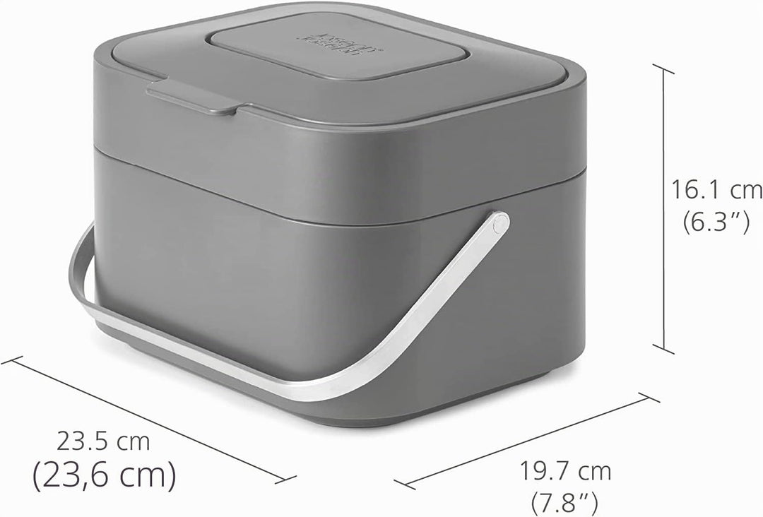 Joseph Joseph Stack 4 - Komposteimer küche, biomülleimer mit Geruchsfilter und deckel, Plastik, 4 Li