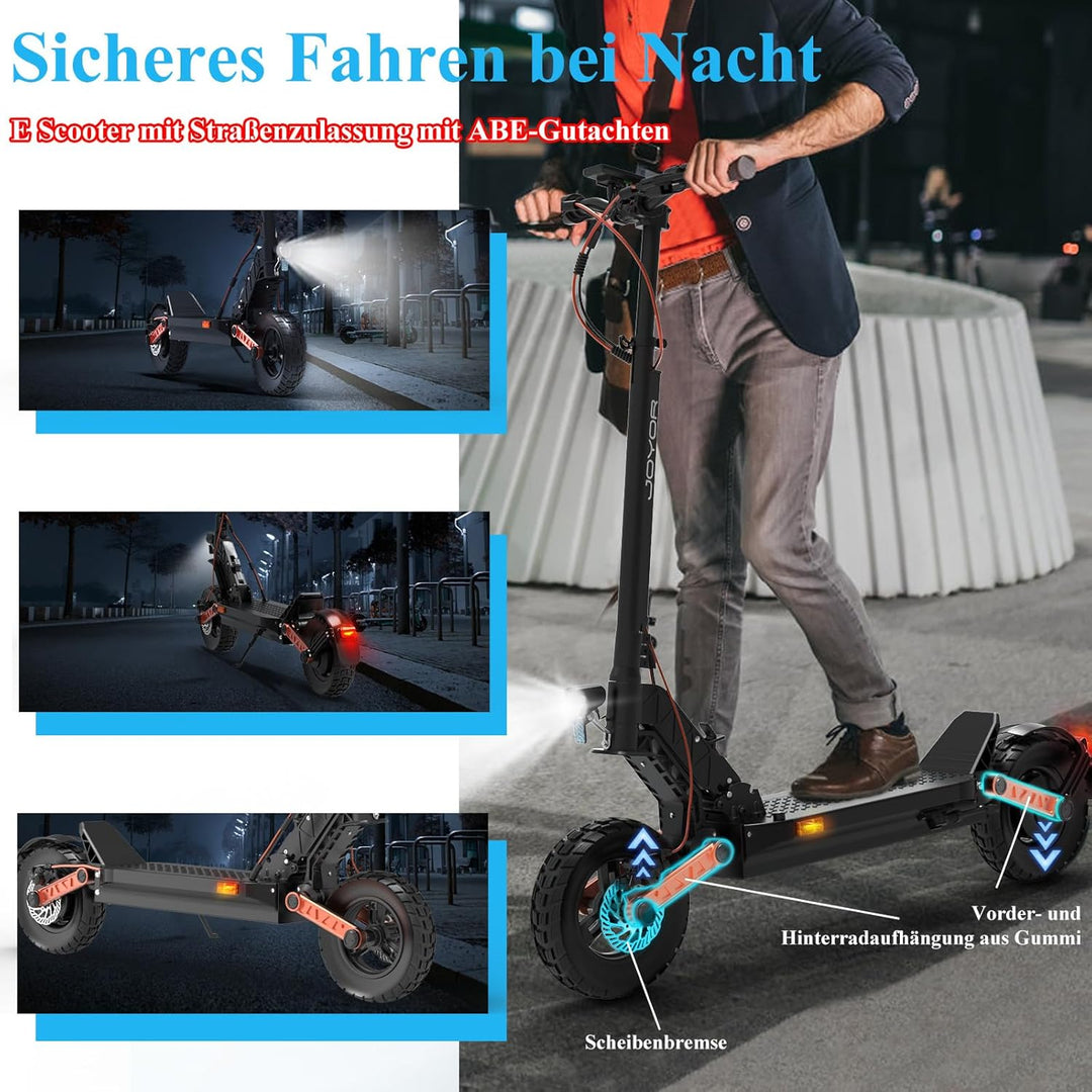 JOYOR E Scooter S Serie, Elektroroller, Fährt 40-90 Km, 48/60V 13/18/26Ah, Mit Doppelter Stossdämpfu
