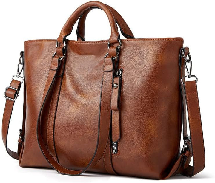 Coolives Damentasche Damen Henkeltasche mit Schultergurt aus PU-Leder Vintage Handtasche Retro Tasch
