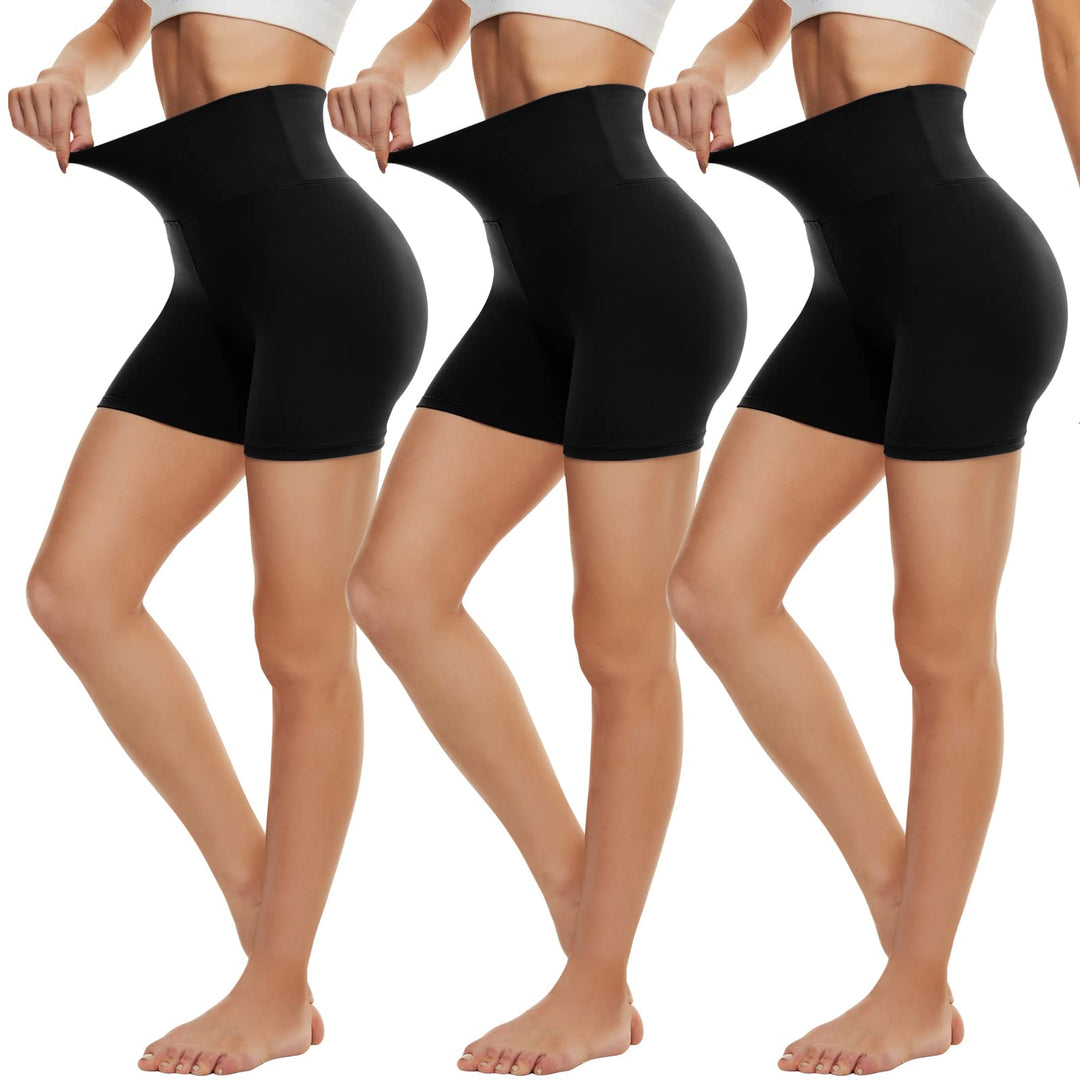 DDOBB Radlerhose Damen Kurze Shorts Sporthose Leggings Blickdicht High Waist Shorts Elastisch Unterh
