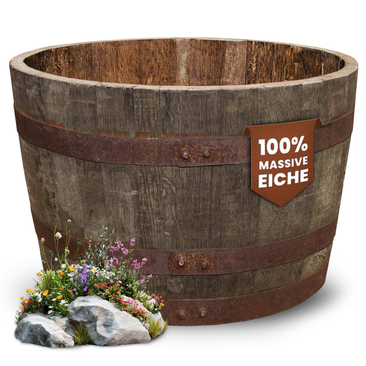 Temesso Halbes Fass aus einem originalen schottischen Whiskyfass (Natur unbehandelt) 90 Liter Standa