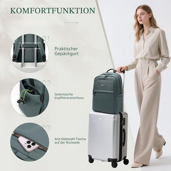 Rucksack Damen für Schule, Laptop Rucksack 16 Zoll, Gross Schultasche Arbeitstasche Lehrertasche Bac