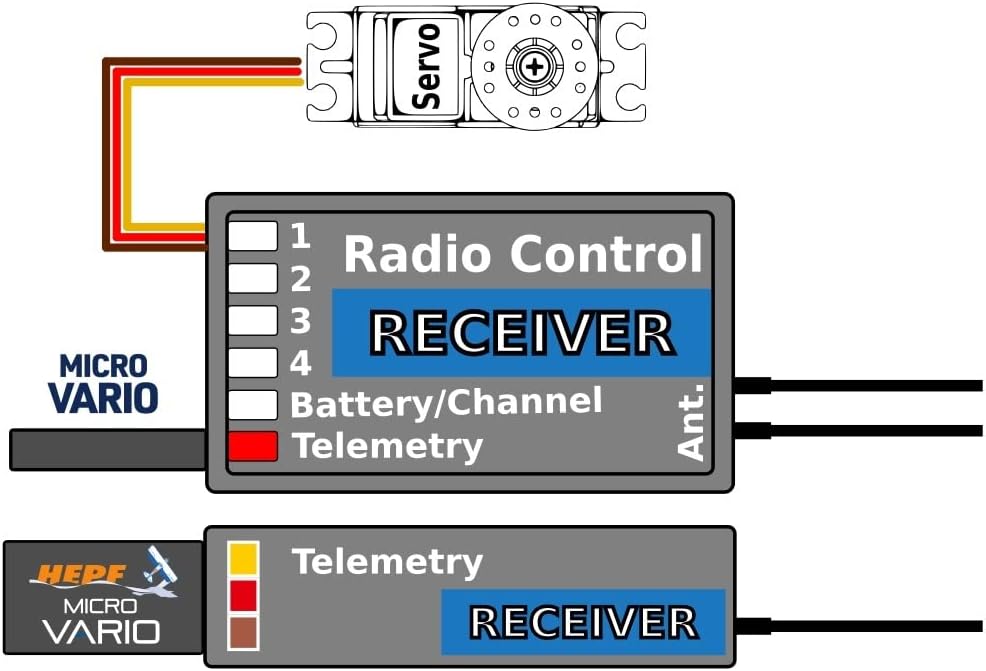 HEPF Micro Vario, Höhenmesser mit Telemetrie passend zu JETI Duplex, HOTT, S-Bus