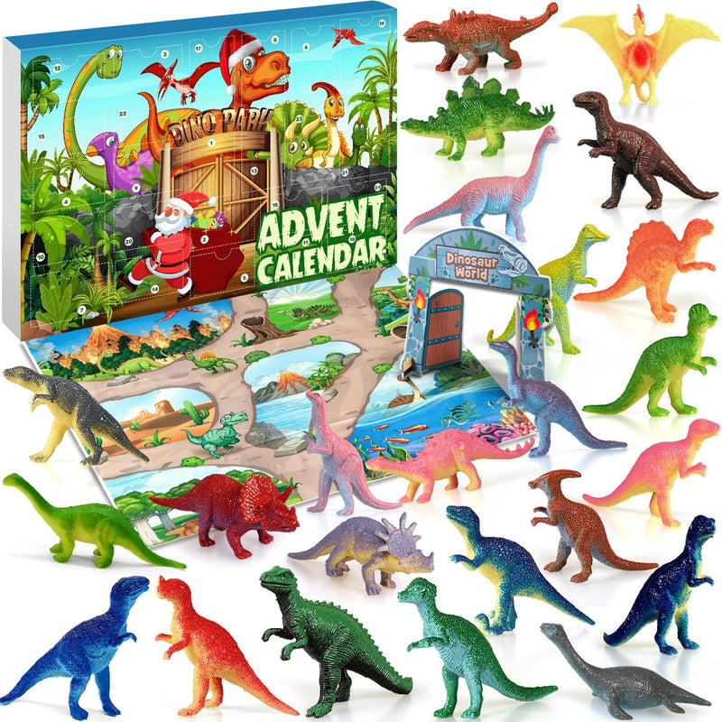 iZoeL Adventskalender 2024 Dinosaurier Kinder Jungen Dino Adventskalender 24 Dinosaurfiguren Füllung