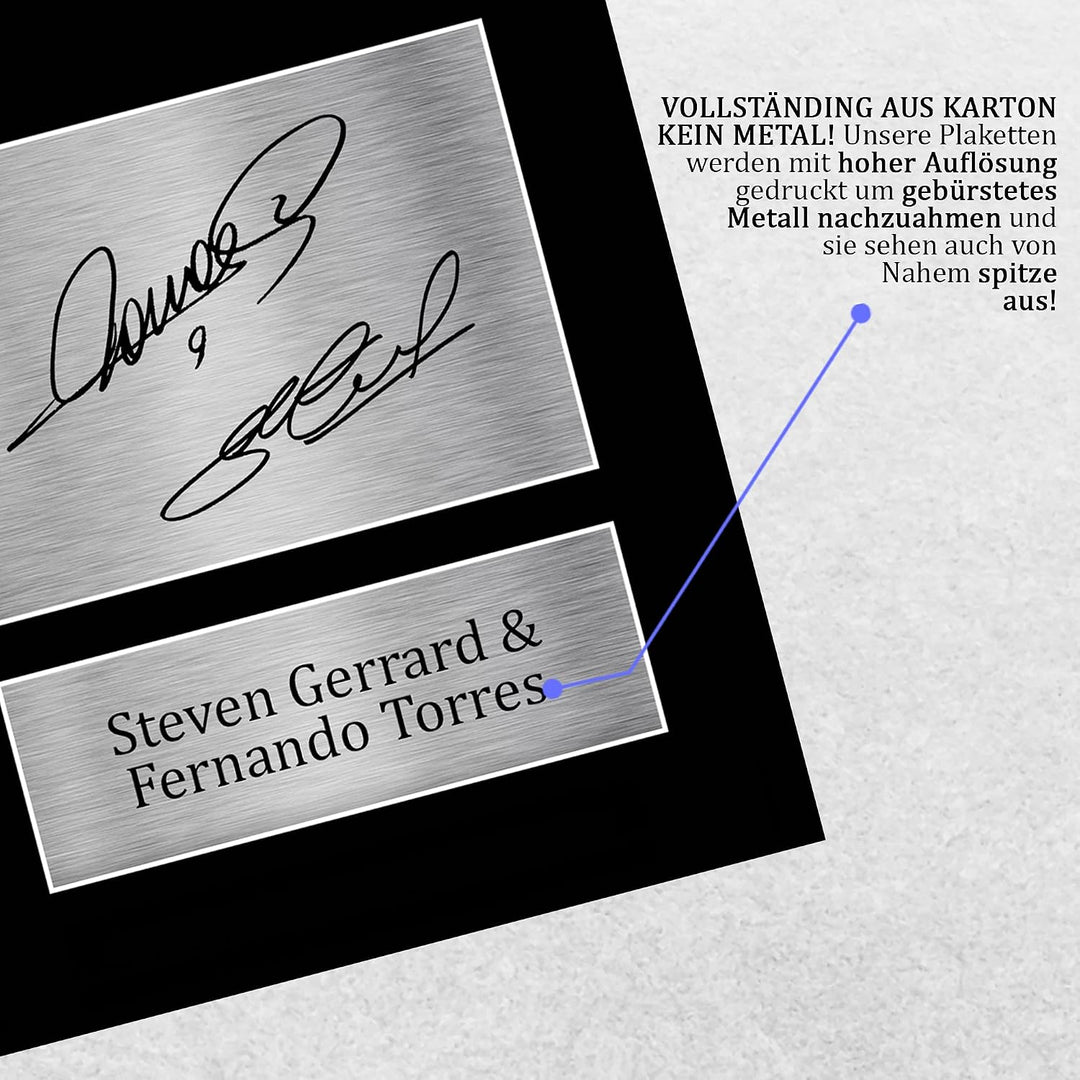 HWC Trading A4 Steven Gerrard &amp; Fernando Torres Liverpool Gifts Autogrammbild für Fans und Fans – A4
