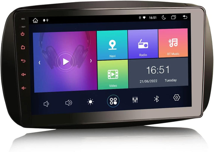 Erisin Android 14 8-Kern 4GB RAM+ 64GB ROM Autoradio Mit GPS Navi für Mercedes-Benz SMART 9 Zoll Tou
