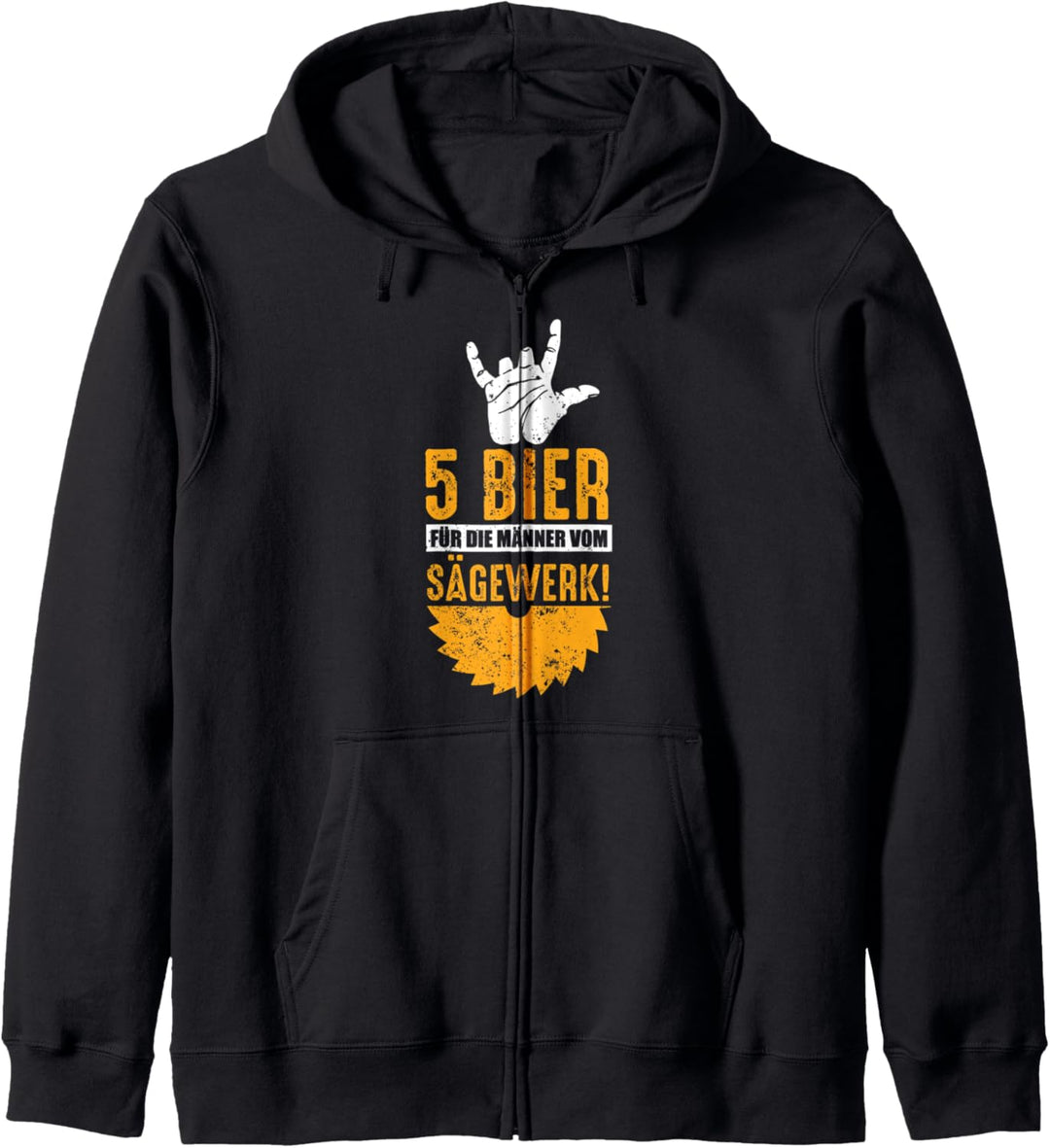 5 Bier für die Männer vom Sägewerk, Zimmerer, Schreiner Kapuzenjacke