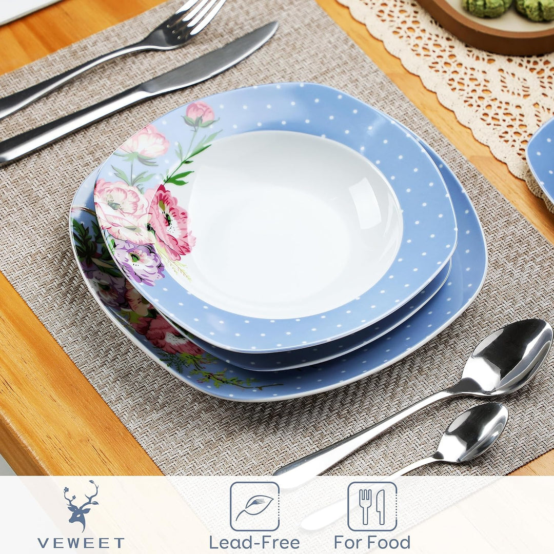 VEWEET 30-teilig Porzellan Tafelservice, Serie &
