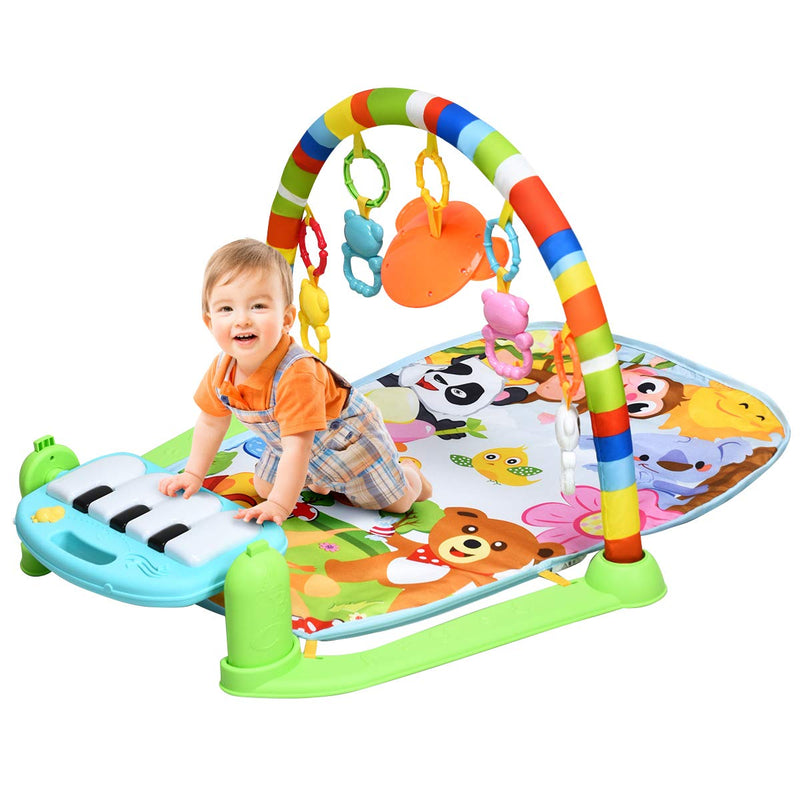 RELAX4LIFE Babyspielmatte mit Licht, musikalische Spieldecke mit abnehmbaren Klavier & Spielsachen,