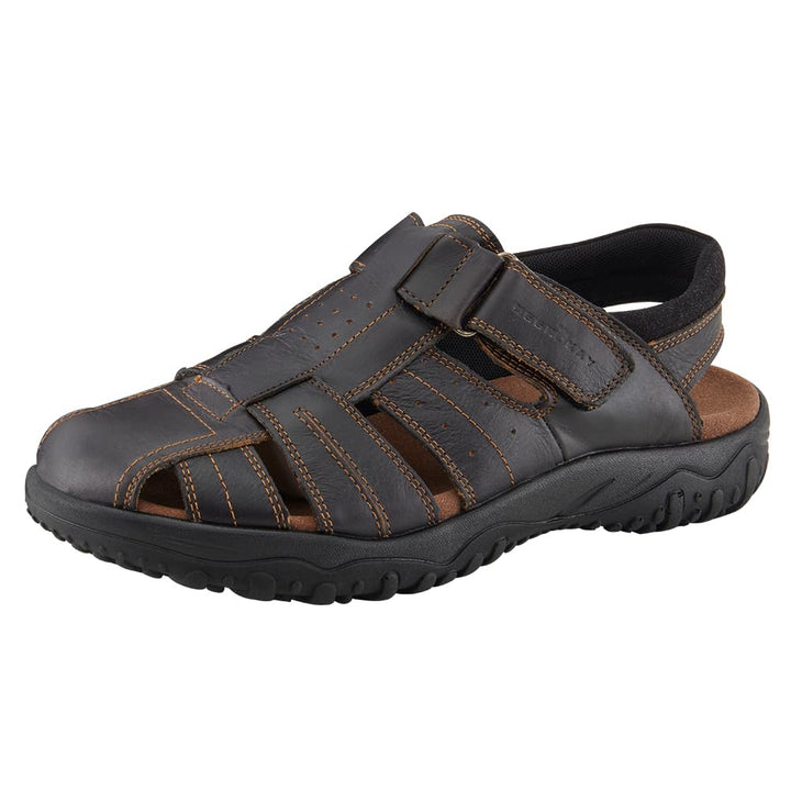 MGGMOKAY Herren Leder Sandalen Fisherman Closed Toe Outdoor Sandales 42 EU Schwarz, 42 EU Schwarz