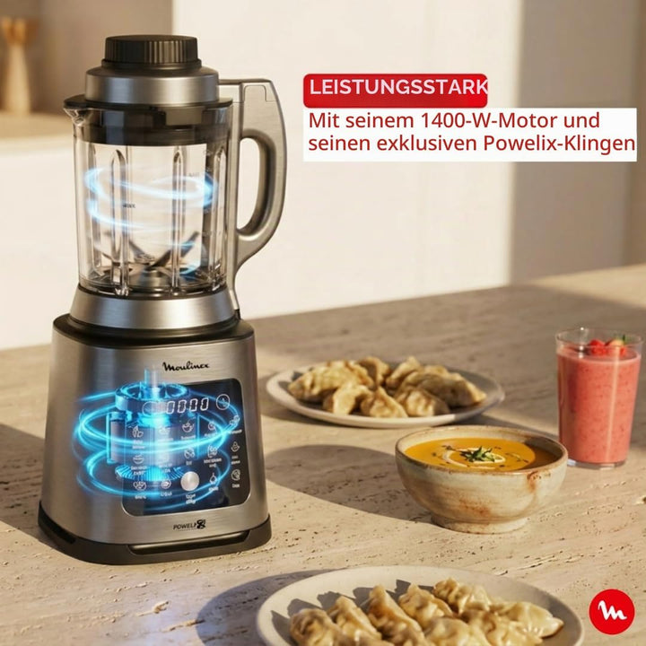 Moulinex Perfectmix Cook Standmixer mit hoher Geschwindigkeit, 10 automatische Programme, 1400 W, YY