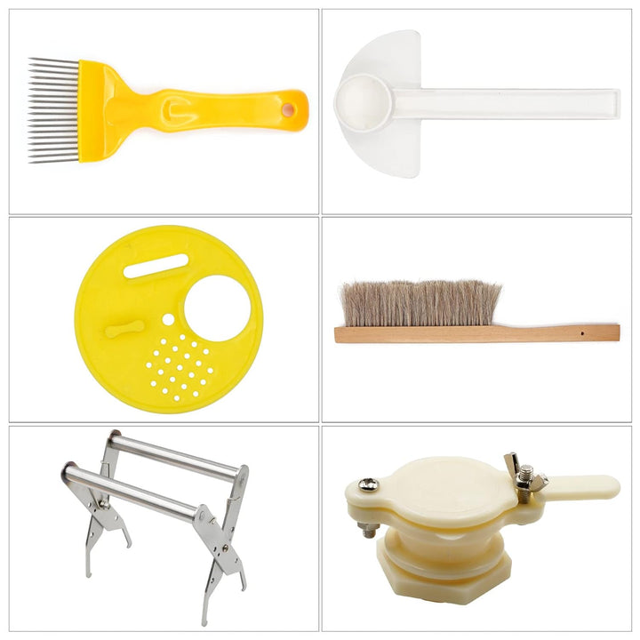 MOGOULUA 15 Stück Imker Werkzeug Set Imker Einsteiger professionelles Set Imkereizubehör Bienenbesen