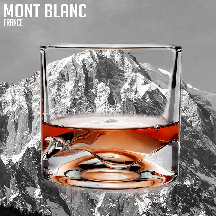 LIITON Exklusiv Whisky Gläser Set Mont Blanc 2-teilig aus Kristallglas, Tumblergläser, Geschenke für