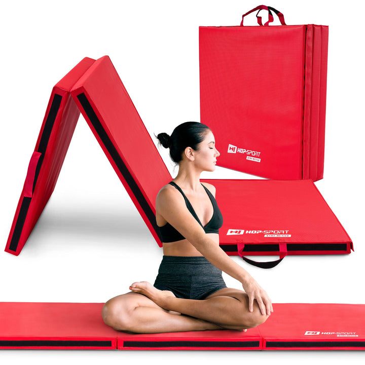 Hop-Sport Turnmatte klappbar - Bodenweichmatte für zuhause 180x60x5cm - Fitnessmatte, Gymnastikmatte