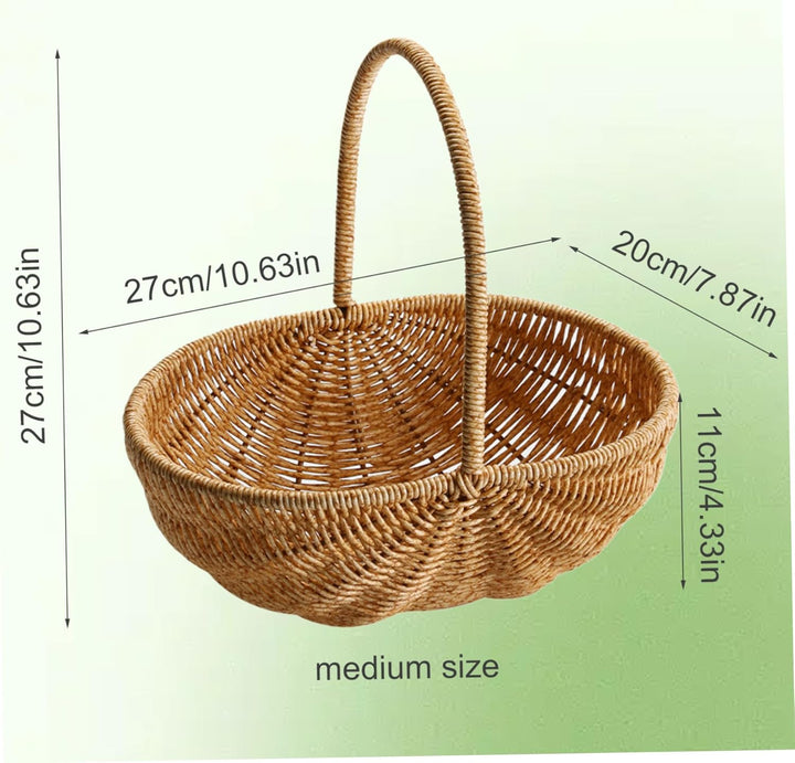 NIDONE Korbkorb rustikal gewebtes Stabiler verstärkter Picknickkorb mit ineinandergreifender Ernteko