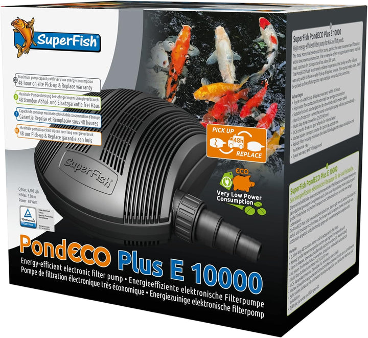 SF Teichpumpe Pond Eco Plus -E-   10.000-68W (9200 l/h) E 10.000 Schwarz, E 10.000 Schwarz