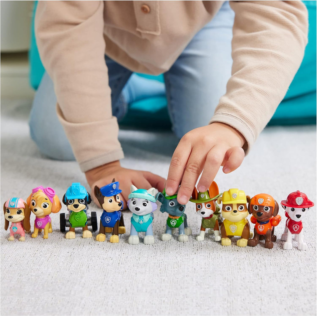 Paw Patrol, 10. Jubiläum, Action Pack Pups Figuren Geschenkset mit 10 Hundefiguren zum Sammeln, Spie