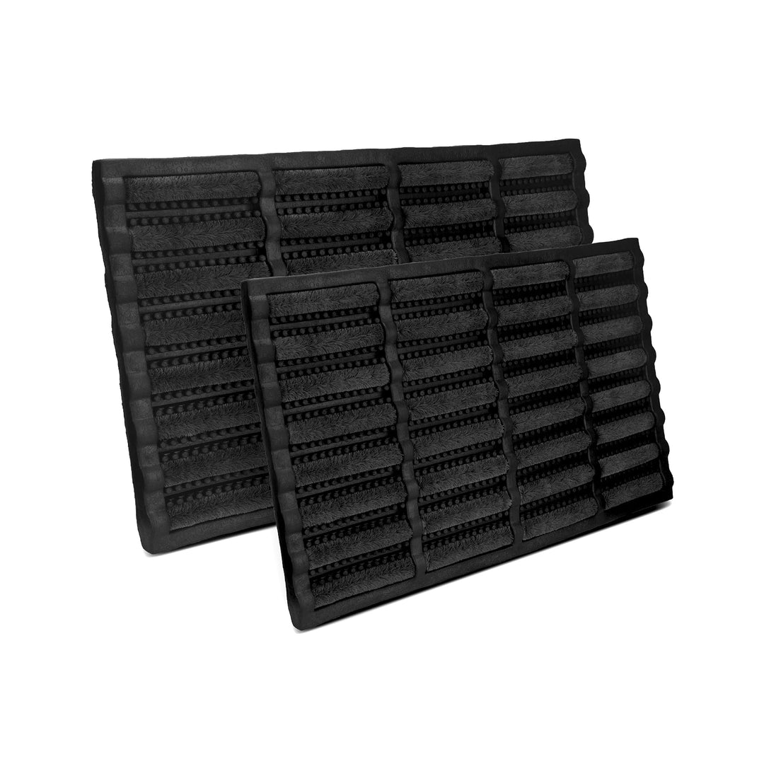 Entrando Fussabtreter Gummi Kokos Schwarz 45x75 cm – robuste Schmutzmatte aussen für Terrasse, Werks