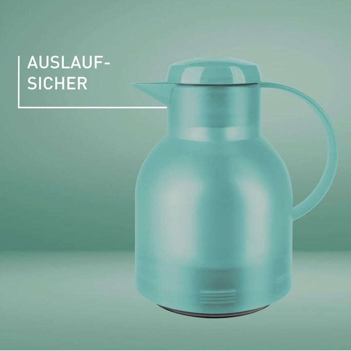 Emsa Samba Isolierkanne 505719 | 1 Liter | Quick Press Verschluss | 100% dicht | 12h heiss, 24h kalt